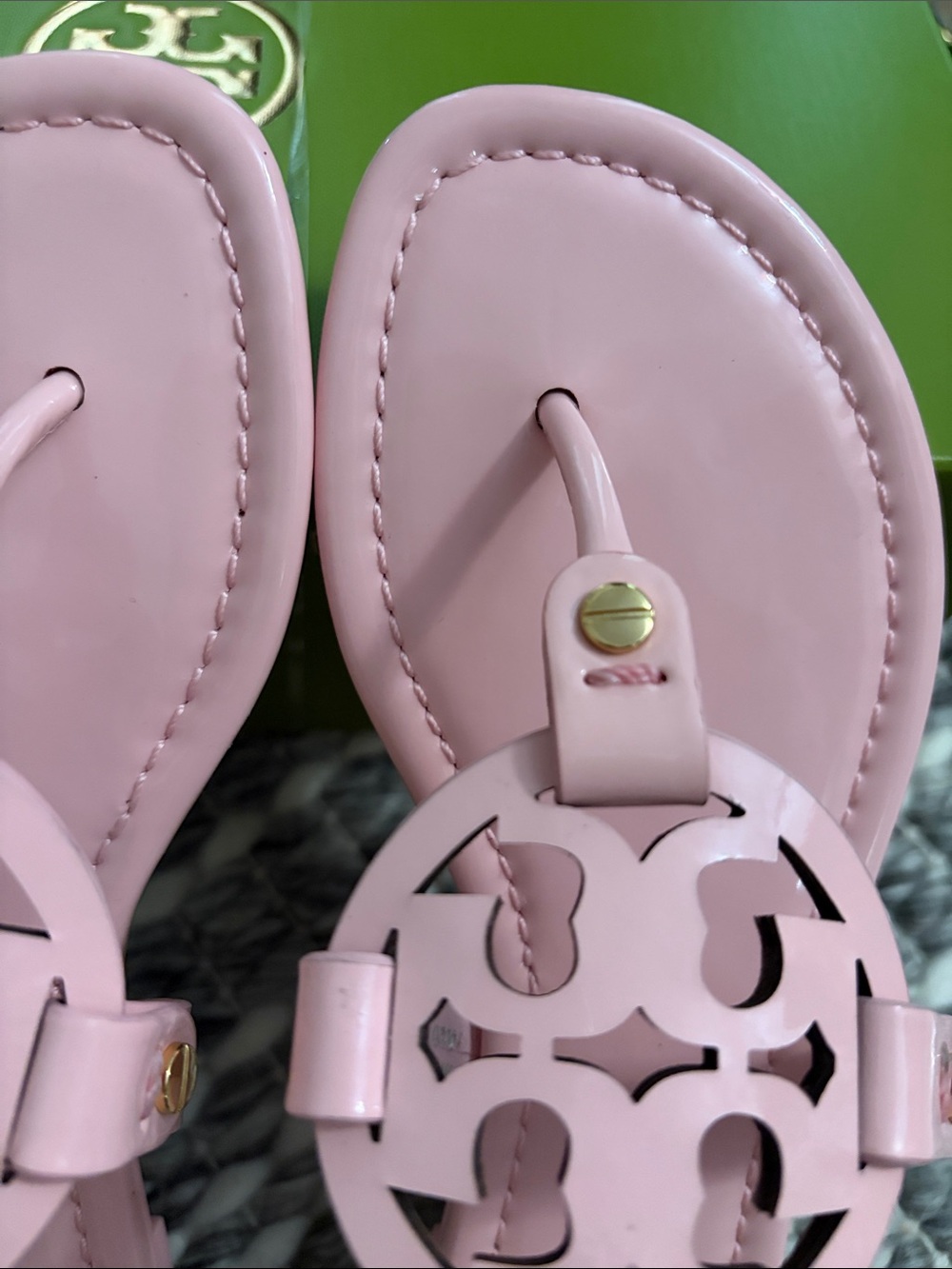 Tory Burch Miller Pink Patent Leather Sandals - Picture 5 of 7
